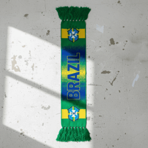 Global Soccer Event 2026 Brazil Scarf Gradient Text Design
