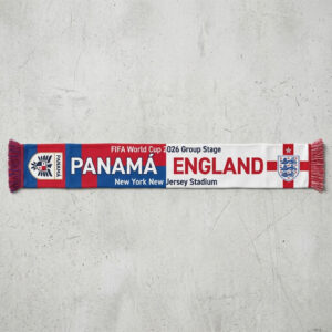 Global Soccer Event 2026 Panama Vs England Football Scarf Bold Typography Design