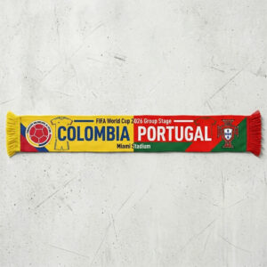 Global Soccer Event 2026 Colombia Vs Portugal Football Scarf Vibrant National Colors
