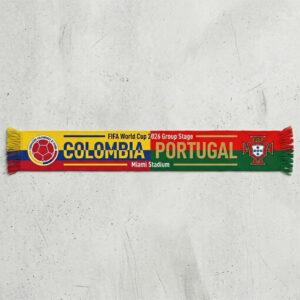 Global Soccer Event 2026 Colombia Vs Portugal Football Scarf Bold Typography Print