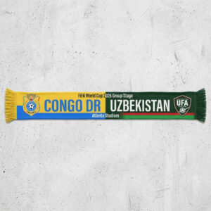Global Soccer Event 2026 Congo DR Vs Uzbekistan Football Scarf Iconic Match Day