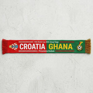 Global Soccer Event 2026 Croatia Vs Ghana Football Scarf Iconic Checkerboard Pattern