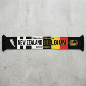 Global Soccer Event 2026 New Zealand Vs Belgium Football Scarf Team Graphics