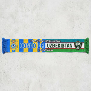 Global Soccer Event 2026 Congo DR Vs Uzbekistan Football Scarf Premium Knit Fabric