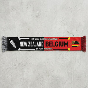 Global Soccer Event 2026 New Zealand Vs Belgium Football Scarf Vancouver Edition