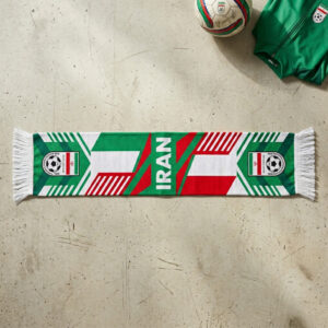 Global Soccer Event 2026 Iran Scarf Geometric Pattern Design
