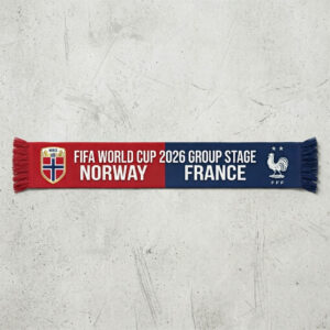 Global Soccer Event 2026 Norway Vs France Football Scarf Nation Shields