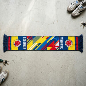 Global Soccer Event 2026 Colombia Scarf Abstract Geometric Design