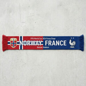 Global Soccer Event 2026 Norway Vs France Football Scarf Shared Colors