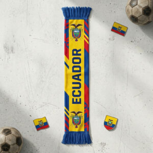 Global Soccer Event 2026 Ecuador Scarf Yellow Tassel Ends