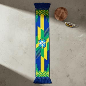 Global Soccer Event 2026 Brazil Scarf Classic Knitted Pattern