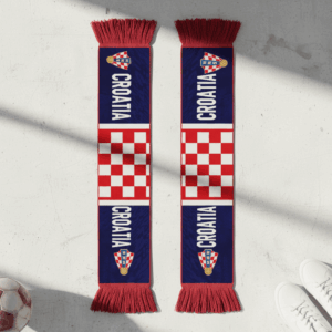 Global Soccer Event 2026 Croatia Scarf Geometric Checker Pattern