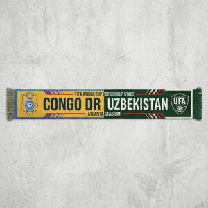 Global Soccer Event 2026 Congo DR Vs Uzbekistan Football Scarf Atlanta Stadium Edition