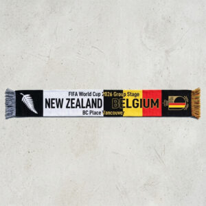 Global Soccer Event 2026 New Zealand Vs Belgium Football Scarf Contrast Colors