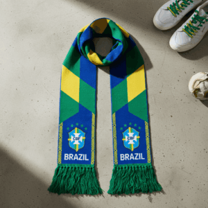 Global Soccer Event 2026 Brazil Scarf Double Crest Layout