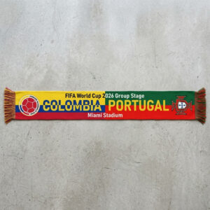 Global Soccer Event 2026 Colombia Vs Portugal Football Scarf Split Design Fringe