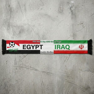 Global Soccer Event 2026 Egypt Vs Iraq Football Scarf Combined Logos