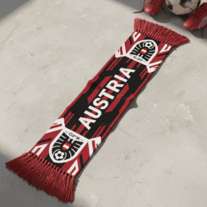 Global Soccer Event 2026 Austria Scarf Fringed Knit End