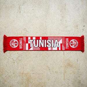 Tunisia Scarf Global Soccer Event 2026 In Vibrant Red And White Fan Colors