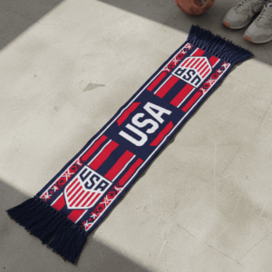 USA Scarf Global Soccer Event 2026 Vibrant Red White And Blue Patriotic Pattern
