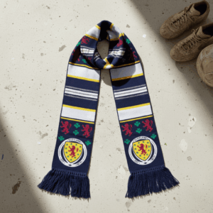 Scotland Scarf Global Soccer Event 2026 Athletic Fan Wear In Navy Red And Yellow