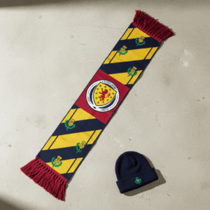 Scotland Scarf Global Soccer Event 2026 Navy Blue Knit With National Symbols