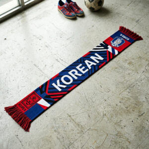 South Korea Scarf Global Soccer Event 2026 With Bold Vertical Typography Design