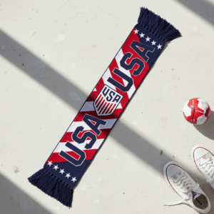 USA Scarf Global Soccer Event 2026 With Classic Fringed Edges And Team Crest