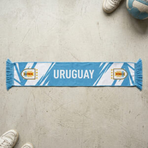 Uruguay Scarf Global Soccer Event 2026 With Traditional Tassels And Clean Stripe Pattern