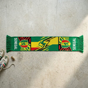 Senegal Scarf Global Soccer Event 2026 Traditional Green Knit With Tassels