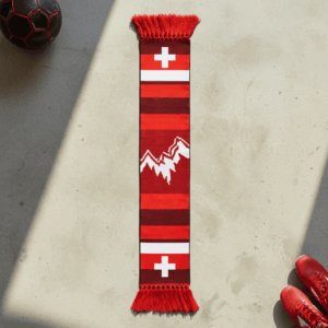 Switzerland Scarf Global Soccer Event 2026 Featuring Alpine Mountain Peak Graphic