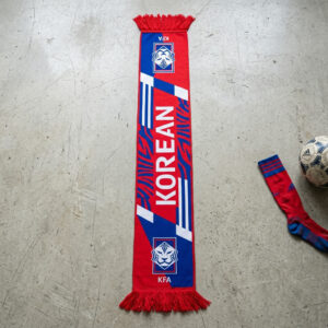 South Korea Scarf Global Soccer Event 2026 In Vibrant Red And Blue Athletic Pattern