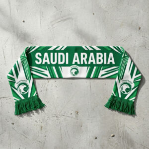 Saudi Arabia Scarf Global Soccer Event 2026 Navy White And Gold Knit