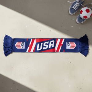 USA Scarf Global Soccer Event 2026 Featuring Bold Dynamic Stripe Design
