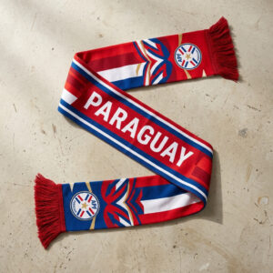 Paraguay Scarf Global Soccer Event 2026 Clean Crest And Text Contrast