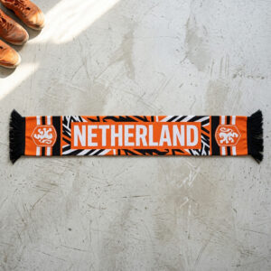 Netherlands Scarf Global Soccer Event 2026 With Classic Orange Fringed Tassels