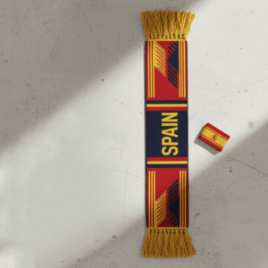 Spain Scarf Global Soccer Event 2026 Elegant Greek Fret Pattern