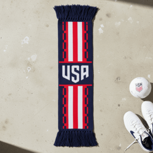 USA Scarf Global Soccer Event 2026 Navy Blue Knit With Modern Typography