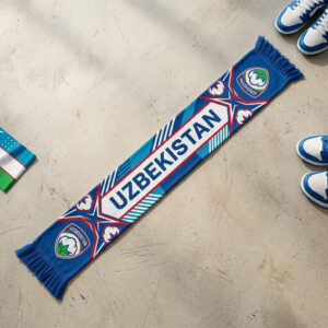 Uzbekistan Scarf Global Soccer Event 2026 Authentic National Colors And Tassel Trim