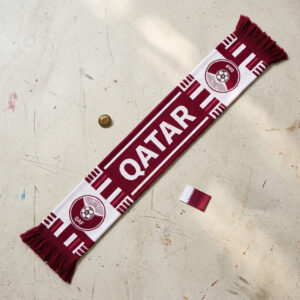 Qatar Scarf Global Soccer Event 2026 With Bold Color Block Design
