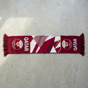 Qatar Scarf Global Soccer Event 2026 Maroon White Patterned Knit
