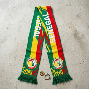Senegal Scarf Global Soccer Event 2026 Dynamic Green Red Yellow Layout