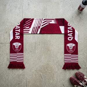 Qatar Scarf Global Soccer Event 2026 Double Crest Geometric Accents