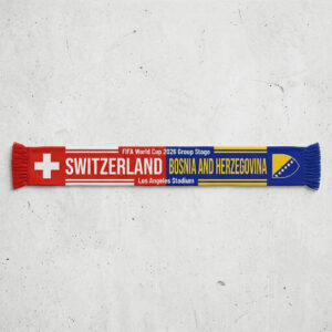 Global Soccer Event 2026 Switzerland Vs Bosnia And Herzegovina Football Scarf Match Souvenir