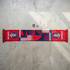 South Korea Scarf Global Soccer Event 2026 With Tigers Emblem And Flag Elements
