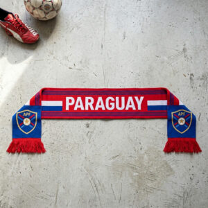 Paraguay Scarf Global Soccer Event 2026 Fringed Ends In National Red