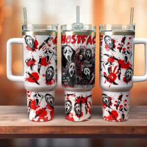 Unisex Ghostface Scream Tumbler Graphic Tumbler for Movie Fans