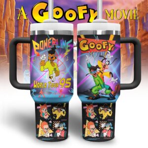 Goofy Cartoon Graphic Tumbler With Handle for Cartoon Fans