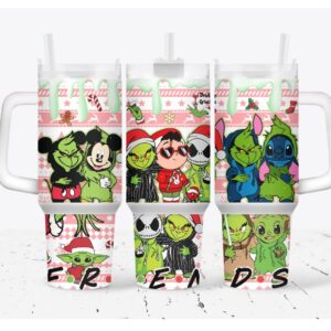 Unisex Grinch and Friends Sweater Merry Xmas Tumbler Graphic Tumbler for Movie Fans