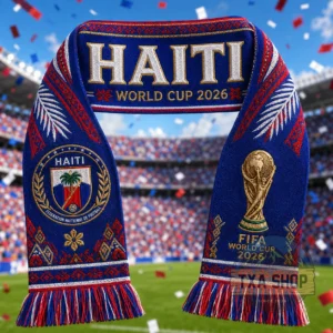 Unisex Haiti Global Soccer Event 2026 Graphic Scarf for Soccer Fans